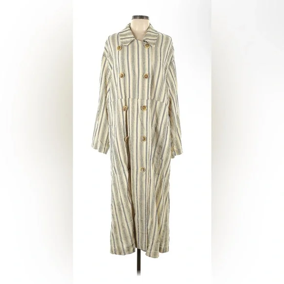 Free People Sweet Melody Striped Trench Coat - Picture 3 of 6